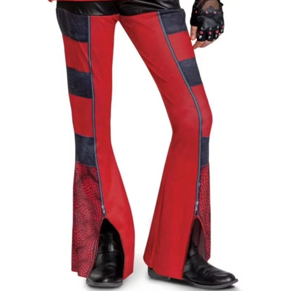 Descendants RED Halloween Costume 7/8 Jacket Pants Gloves Disney Kids Girls